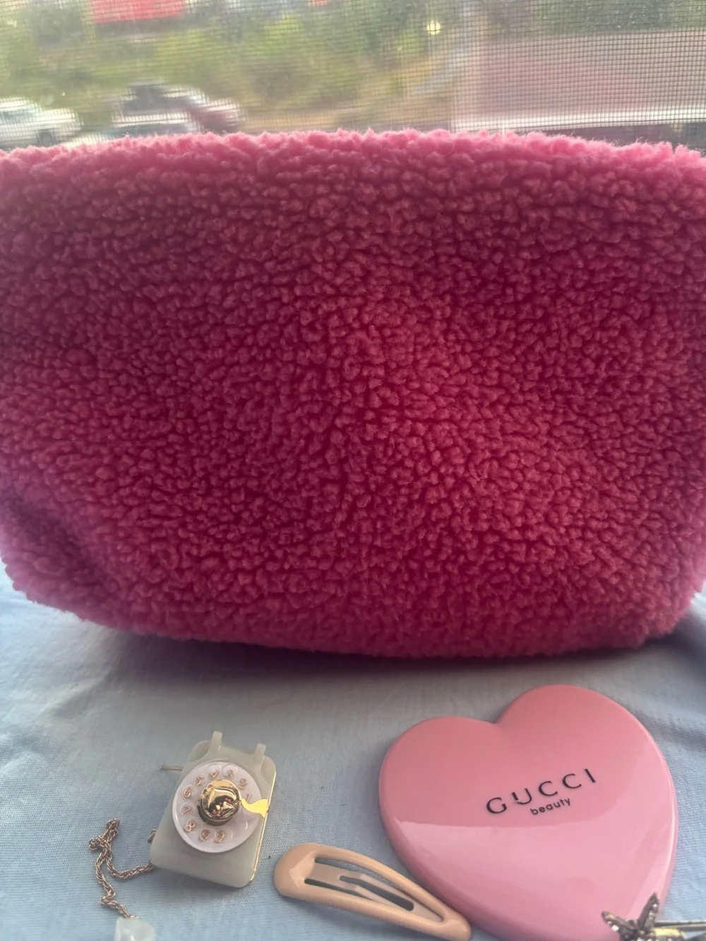 Sephora Pink Sherpa Cosmetic Pouch
